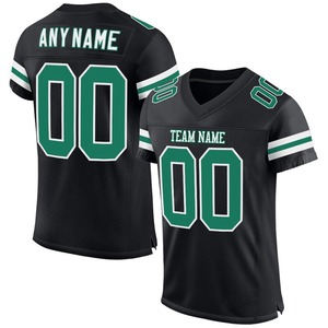 | Uniforme de football de qualité supérieure | Fabricant EM & ODM, expédition personnalisée gratuite, ballon de football authentique en maille noir, vert Kelly et blanc personnalisé - Product Image 1