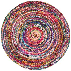 Alfombras Redondas Bohemias de Yute y Algodón Coloridas, Hechas a Mano, Multicolores, Decoración del Hogar, Alfombra Bohemia para el Suelo, Alfombras Navideñas - Product Image 2