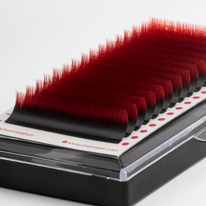 Extensiones de pestañas rojas de alta calidad CharmLash, pestañas rojas y negras Súper suaves, mezcla de colores, pestañas de visón, venta al por mayor, Etiqueta Privada - Product Image 1