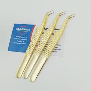 Pinzas de pestañas sostenibles de acero inoxidable hechas a mano herramienta de punta de fibra puntiaguda de 65 grados para extensión de pestañas postizas - Product Image 6