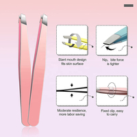 Precision Slant Stainless Steel Tweezers Pointed Tip Eco-Friendly Lightweight Customizable for Effortless Brow Shaping Fine Hair