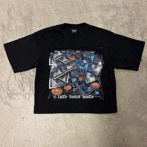 DTG personalizado peso pesado 300GSM algodón Vintage lavado ácido camiseta de gran tamaño fabricante para hombres impresión personalizada - Product Image 4