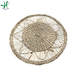 Best Seller Alfombra redonda de algas marinas Decoración de comedor de estilo clásico con tejido nuevo de color natural ecológico - Product Image 1