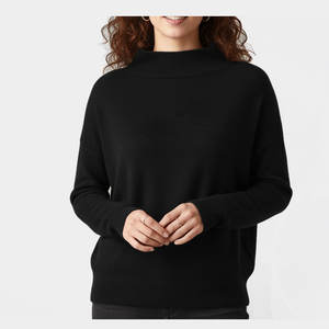 Sudadera de invierno extragrande con corte regular y cuello simulado para mujer, sudadera con tejido ecológico de poliéster y algodón - Product Image 5