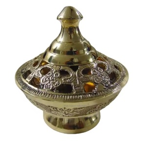Porte-encens en laiton massif de meilleure forme Oud Bukhoor brûleur porte-encens aromatique en métal parfum de maison - Product Image 1