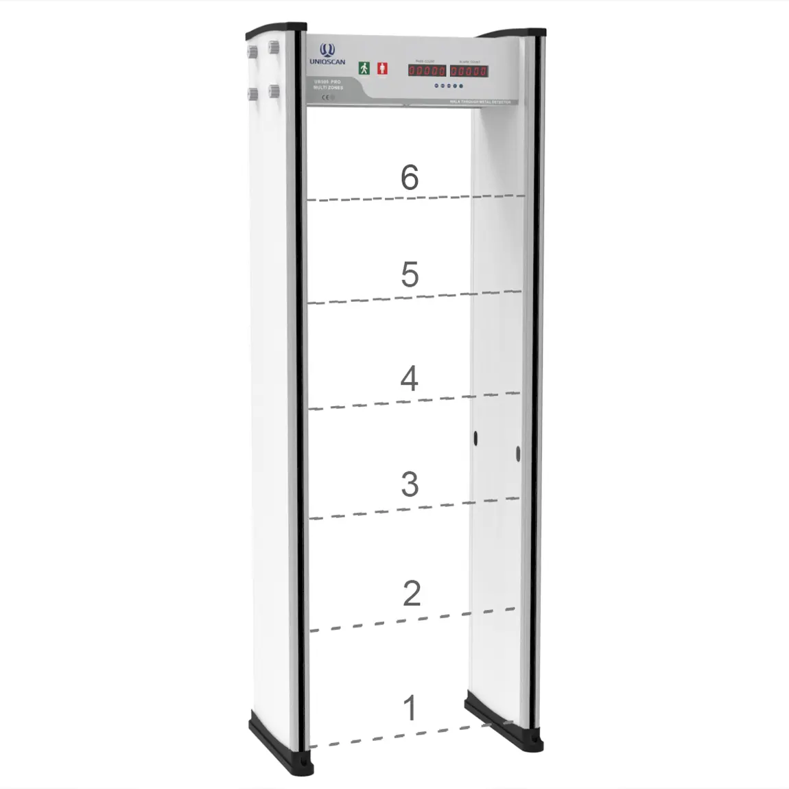 2024 Economic Uniqscan 6 Zones Walk Through Metal Detector Price For Hotel Bank Factory Shopping Mall