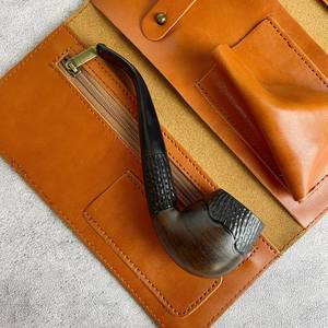 Pipa de Tabaco de Madera Moderna, Hecha a Mano, Tipo Curvado, para Fumar Cigarros, Reutilizable y Duradera - Product Image 3