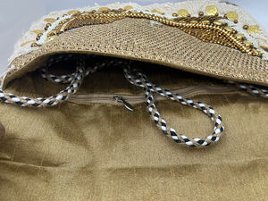 Sac à bandoulière élégant Boho Vintage Chic fait à la main en coton sac à bandoulière broderie glands Compact décontracté fourre-tout fermeture à glissière - Product Image 4