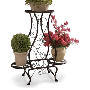 Soporte Vertical para Plantas de Metal Negro con Cinco Maceteros y Base con Ruedas para Decoración de Interiores - Product Image 5