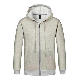 Vente en gros de sweats à capuche épais avec logo brodé sur mesure couleur unie unisexe sweat à capuche surdimensionné à fermeture éclair complète bon marché en hiver et en automne - Product Image 2