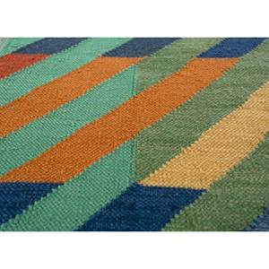 Classic <b>Red</b> & Orange Geometric <b>Wool</b> Rugs Large Area 9x12 Flat Weaves for Entryway for Home Use or Gift-Model ADWL-13221 - Product Image 3