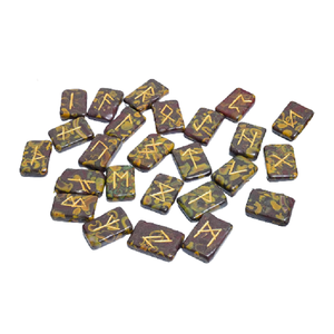 Venta al por mayor estilo Feng Shui fruta Natural jaspe cubo runa conjunto tallado cristal piedras preciosas minerales Piedras para la curación - Product Image 2