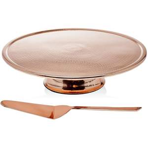 Présentoir à gâteaux en métal martelé - Socle de 12 pouces plaqué cuivre pour desserts, support durable pour buffet de mariage et outils de pâtisserie - Product Image 2