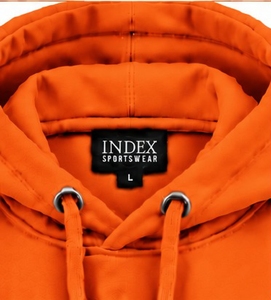 Sudadera con Capucha Naranja para Hombre de Index Sportswear, Corte Regular, Felpa de Algodón, Informal, con Bolsillo Frontal con Logotipo - Product Image 3