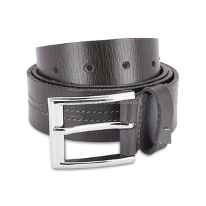 Ceinture décontractée en cuir véritable pleine fleur solide pour hommes dans toutes les tailles et couleurs personnalisées avec boucle ardillon en laiton nickelé - Product Image 4