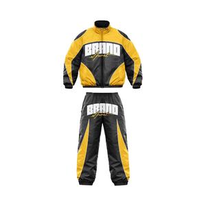 Ensemble coupe-vent OEM personnalisé en usine avec logo brodé réfléchissant, veste légère en polyester/nylon zippée, grande taille, imperméable - Product Image 2