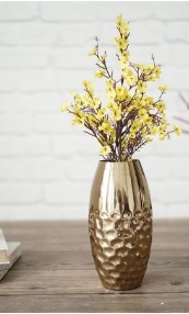 Florero decorativo de hierro y metal para habitación, florero de metal dorado recubierto de polvo dorado, proveedor tradicional indio, mayorista, floreros de metal dorado - Product Image 3