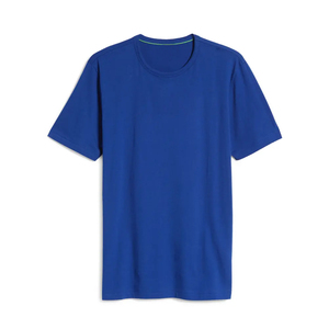 Color azul sensación suave en blanco cuello redondo manga corta algodón camisetas Pakistán hecho mejor calidad 100% algodón hombres camiseta - Product Image 5