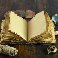 Carnet de voyage vintage en cuir véritable avec papier à bords festonnés 7x5, style classique, fait main, cadeau d'aventure pour écrivain