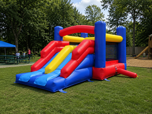 Aire de jeux gonflable professionnelle 5,3 x 2,5 x 2,15h m – Château gonflable en PVC – Utilisation professionnelle en extérieur/intérieur – Conforme aux normes européennes - Product Image 1