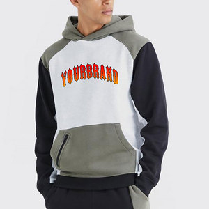 Sweat à capuche en éponge française épaisse 100% coton pour hommes sweat-shirt patchwork personnalisé sweat-shirt Streetwear surdimensionné de haute qualité à blocs de couleurs - Product Image 4