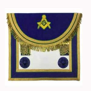 Delantal azul hecho a mano con patrón de costuras limpias cinturón suave y borde dorado diseñado para uso en reuniones o eventos especiales - Product Image 4