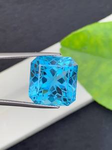 พลอยบุษราคัมสีฟ้าเจียระไนแบบหลวมตัดด้วยหินตัดเป็นบุษราคัมสวิสสีฟ้าพลอยบุษราคัมไร้ที่ติสำหรับการทำเครื่องประดับ - Product Image 3