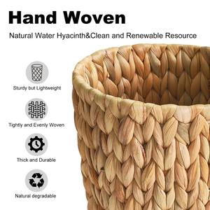 Water Hyacinth Wicker Waste <b>Basket</b> Handmade Storage <b>Basket</b> Wholesale eco-friendly Made in Vietnam - Product Image 3