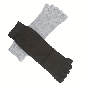 5 pares de calcetines de cinco dedos de color sólido para hombres calcetines de algodón simples resistentes al olor y transpirables con punta dividida - Product Image 6