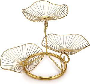 Corbeille à fruits décorative en fer Porte-fil métallique pour fruits légumes Plateaux de rangement pour table de comptoir Rangement pour table de comptoir - Product Image 1