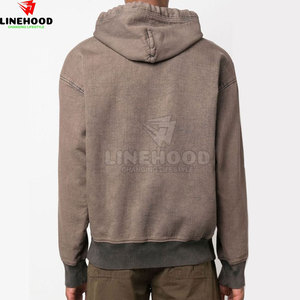 Meilleure vente de sweats à capuche délavés à l'acide pour hommes nouveau design 100% coton basique d'hiver en coton mélangé bas quantité minimale de commande - Product Image 4
