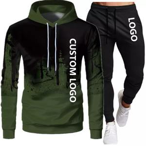 Custom Brand Logo Design 66% Cotton 34% Polyester Dark Heather Grey Warmth Standard Fit Sportswear Tech <b>Fleece</b> Tracksuit - Product Image 1