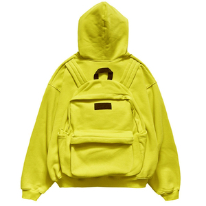 Sac à dos personnalisé Pull à capuche zippé Logo personnalisé 400 GSM Fabricant de sweats à capuche design streetwear lourd - Product Image 4