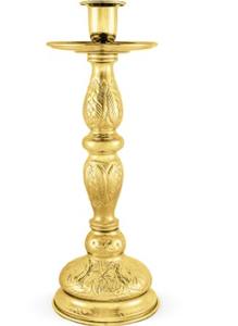 Bougeoir en laiton fini or pour la décoration intérieure Bougeoir d'église en laiton au design classique - Product Image 2