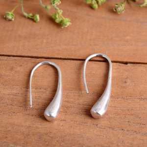 Boucles d'oreilles créoles en argent 925 faites à la main, minimalistes, plaquées or, bijoux de mariage |   Vente en gros - Product Image 2