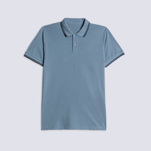 Polo en coton pour homme, coupe classique, décontracté, pour le travail, polo en coton texturé à manches courtes pour homme - Product Image 3
