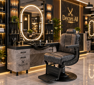 เก้าอี้ตัดผมสำหรับร้านค้า รุ่น Decors All Commercial หุ้มหนัง PU ฐานปรับระดับไฮดรอลิก เฟอร์นิเจอร์ร้านเสริมสวยทันสมัย รุ่น 4558 - Product Image 1