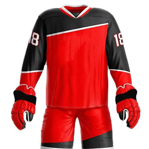 Uniforme de hockey sur glace de qualité supérieure, logo personnalisé, imperméable, 100% polyester, pour équipes, prix de gros, transfert thermique, sport - Product Image 4