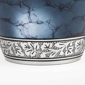 Urna de cremación Royal Silver para cenizas humanas-Urna funeraria para adultos hecha a mano para cenizas-Oferta de urna grande (azul cepillado, adulto) - Product Image 3
