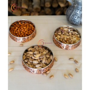 Bandeja grande antigua de cobre para servir alimentos, bandeja para servir moderna clásica hecha a mano chapada en forma redonda a la venta, suministros de precio más bajo - Product Image 5