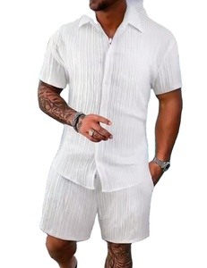 Short décontracté d'été pour homme, à manches courtes, en tricot respirant, idéal pour la plage - Product Image 1