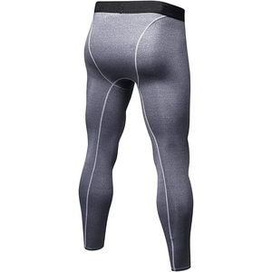 Leggings de compression de sport sans couture grande taille pour hommes pantalons extensibles à séchage rapide pour la course à pied, le fitness et l'entraînement à motif solide - Product Image 3