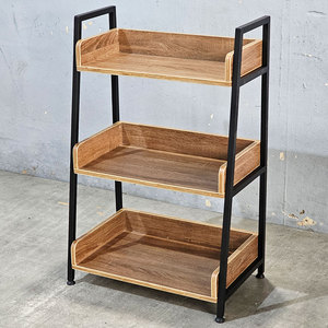 ชั้นวางของไม้ CASAN 3 ชั้น พร้อมโครงเหล็กสำหรับห้องนั่งเล่น - ติดตั้งง่าย - Product Image 2