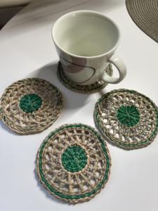 Dessous de verre tissés en jonc de mer Ensemble de 4 produits écologiques Fabriqués au Vietnam Décoration de table Vente en gros - Product Image 6