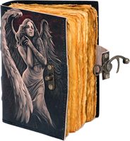 NOUVEAUTÉ : Carnet de notes en cuir fait main de haute qualité avec impression UV « Larmes d'ange », couverture rigide, bord festonné, carnet de croquis en laiton – Vente en gros