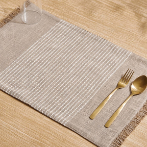 Suministro a granel de manteles individuales de algodón con estampado personalizable, accesorios de mesa elegantes resistentes al calor duraderos para comedor - Product Image 1