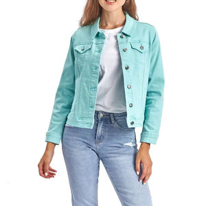 Vêtements d'hiver pour femmes Vestes en jean Vestes en jean lavées sur mesure Les manches longues acceptent les vestes en jean respirantes avec service OEM - Product Image 1