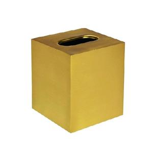 Caja de pañuelos cuadrada dorada de tendencia de lujo hecha a mano de metal para el hogar, mesa, coche o escritorio para uso en mesa de café - Product Image 2