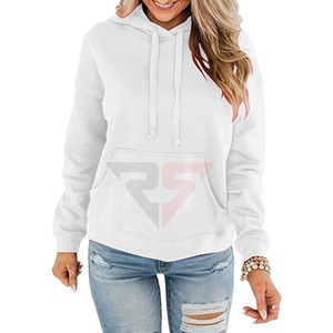 Sudadera con capucha blanca de lana con logotipo personalizado para mujer, ropa de calle, sudaderas con capucha de talla grande lavadas con ácido Vintage 2023 - Product Image 1