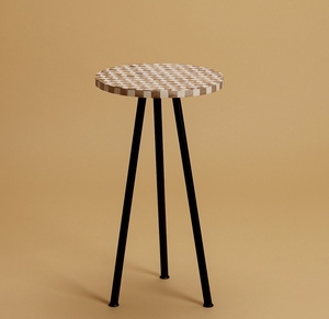 Taburete de rayas de madera otomana de alta calidad para espacios pequeños, sala de estar, dormitorio, acento - Product Image 4